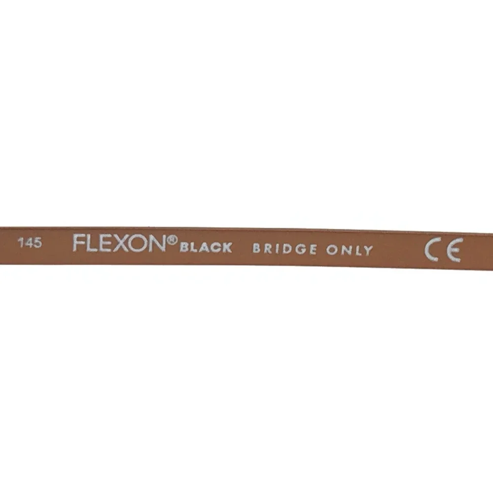 Flexon Eyeglasses Frames B2007 002 Black Copper Brown Rectangle 50-19-145